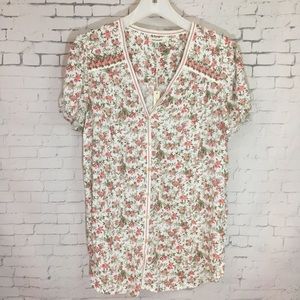 Max Studio Floral Print Blouse Sz XL